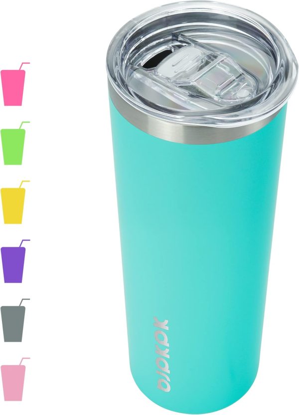 BJPKPK 20 oz Skinny Tumbler with Lid Slim Insulated Travel Coffee Cup Stainless Steel Thermal Mug,Pink - Image 19