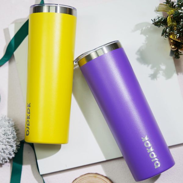 BJPKPK 20 oz Skinny Tumbler with Lid Slim Insulated Travel Coffee Cup Stainless Steel Thermal Mug,Pink - Image 25