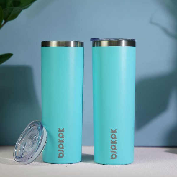 BJPKPK 20 oz Skinny Tumbler with Lid Slim Insulated Travel Coffee Cup Stainless Steel Thermal Mug,Pink - Image 49