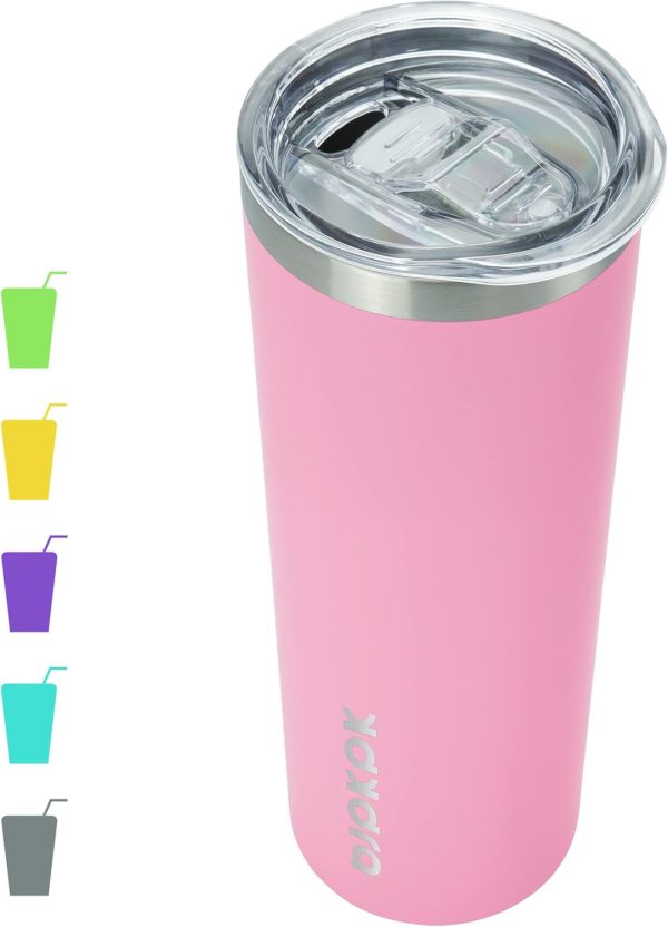 BJPKPK 20 oz Skinny Tumbler with Lid Slim Insulated Travel Coffee Cup Stainless Steel Thermal Mug,Pink - Image 52