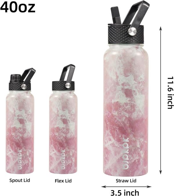 BJPKPK Insulated Water Bottles with Straw Lid, 50oz Large Water Jug, Stainless Steel Vacuum Bottles, Hot & Cold Thermos with 3 Lids and Paracord Handle,Stainless Steel - Image 23