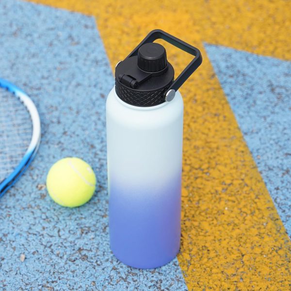 BJPKPK Insulated Water Bottles with Straw Lid, 50oz Large Water Jug, Stainless Steel Vacuum Bottles, Hot & Cold Thermos with 3 Lids and Paracord Handle,Stainless Steel - Image 36