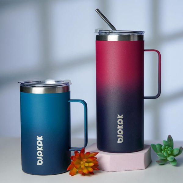 BJPKPK Insulated Coffee Mug with 2 Lids, 25oz Stainless Steel Insulated Tumbler with Handle, Double Wall Vacuum Coffee Cup, BPA Free Leak Proof Thermos for Travel & Home, Red - Image 11
