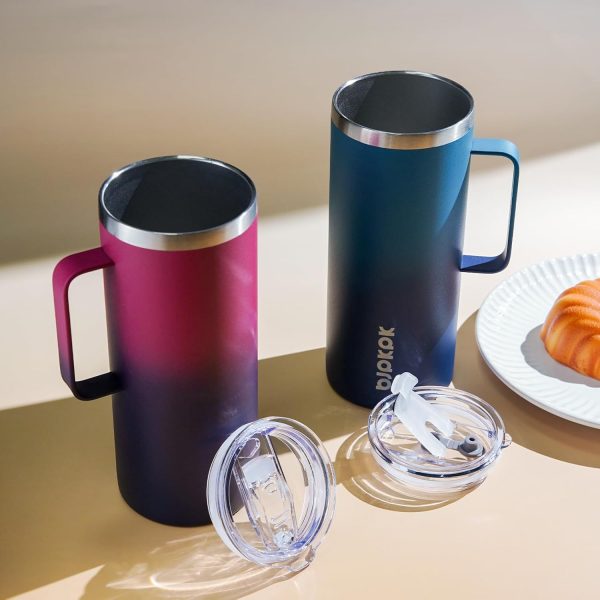 BJPKPK Insulated Coffee Mug with 2 Lids, 25oz Stainless Steel Insulated Tumbler with Handle, Double Wall Vacuum Coffee Cup, BPA Free Leak Proof Thermos for Travel & Home, Red - Image 30
