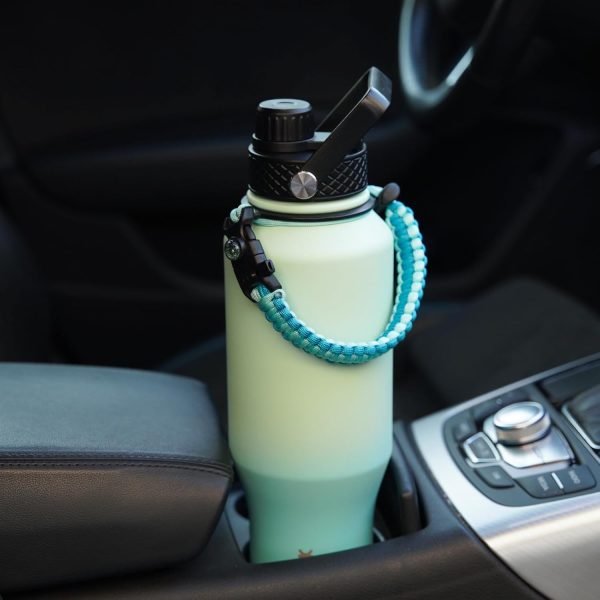 BJPKPK Insulated Water Bottles with Straw Lid, 35oz Metal Water Bottle with 2 lids & Paracord Strap, Double Wall Stainless Steel Tumbler with Handle, Reusable Cups, Mugs, Thermos, Sea - Image 12