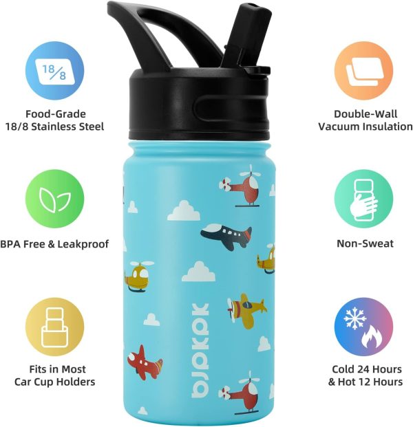 BJPKPK Insulated Water Bottles with Straw Lid, 50oz Large Water Jug, Stainless Steel Vacuum Bottles, Hot & Cold Thermos with 3 Lids and Paracord Handle,Stainless Steel - Image 273