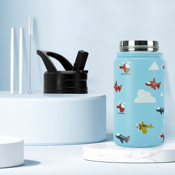 BJPKPK Insulated Water Bottles with Straw Lid, 50oz Large Water Jug, Stainless Steel Vacuum Bottles, Hot & Cold Thermos with 3 Lids and Paracord Handle,Stainless Steel - Image 274