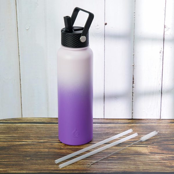 BJPKPK Insulated Water Bottles with Straw Lid, 50oz Large Water Jug, Stainless Steel Vacuum Bottles, Hot & Cold Thermos with 3 Lids and Paracord Handle,Stainless Steel - Image 280