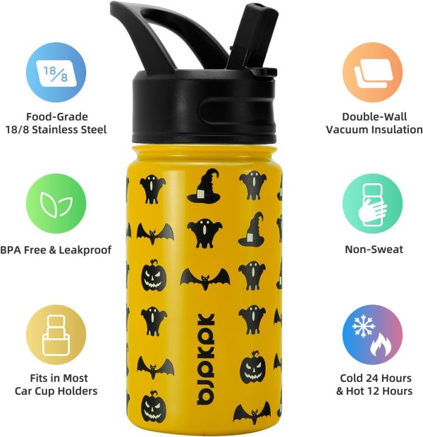 BJPKPK Insulated Water Bottles with Straw Lid, 50oz Large Water Jug, Stainless Steel Vacuum Bottles, Hot & Cold Thermos with 3 Lids and Paracord Handle,Stainless Steel - Image 322