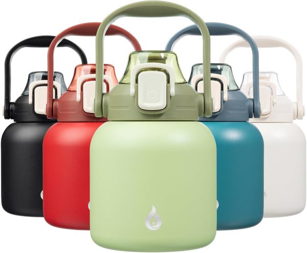 BJPKPK Insulated Water Bottles with Straw, 27 oz Cute Water Bottles with Handle, BPA Free Stainless Steel Metal Thermos, Easy Carry Thermos for Men & Women, White - Image 65