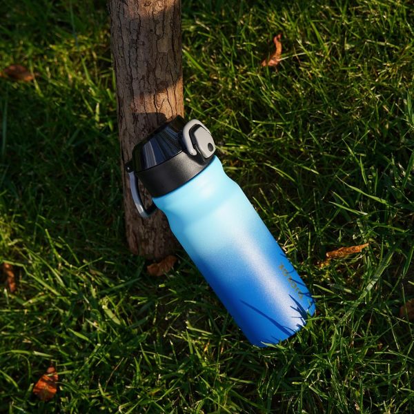 BJPKPK 18oz Insulated Water Bottle With Straw Stainless Steel Double Wall Water Bottles BPA Free Leak Proof Thermos With Lockable Flip Lid And Soft Silicone Spout,Ocean Dream - Image 6