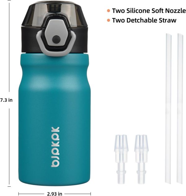 BJPKPK 18oz Insulated Water Bottle With Straw Stainless Steel Double Wall Water Bottles BPA Free Leak Proof Thermos With Lockable Flip Lid And Soft Silicone Spout,Ocean Dream - Image 16