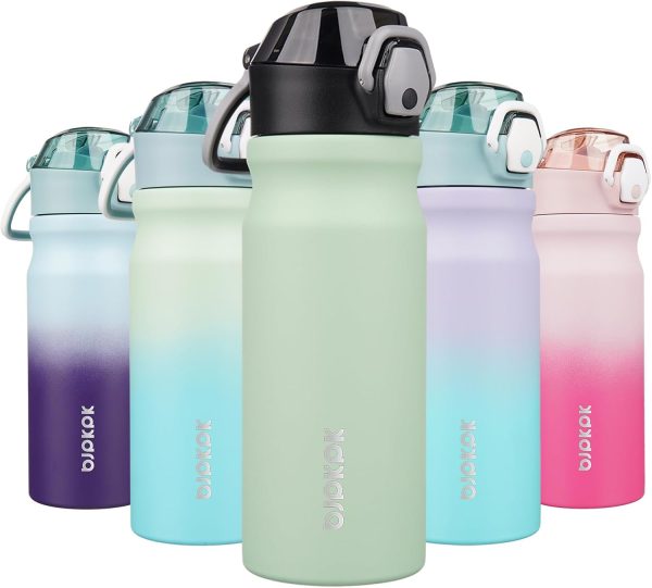 BJPKPK 18oz Insulated Water Bottle With Straw Stainless Steel Double Wall Water Bottles BPA Free Leak Proof Thermos With Lockable Flip Lid And Soft Silicone Spout,Ocean Dream - Image 19