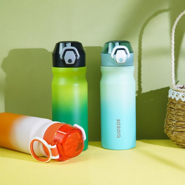 BJPKPK 18oz Insulated Water Bottle With Straw Stainless Steel Double Wall Water Bottles BPA Free Leak Proof Thermos With Lockable Flip Lid And Soft Silicone Spout,Ocean Dream - Image 23