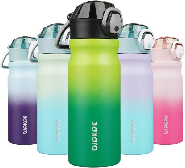 BJPKPK 18oz Insulated Water Bottle With Straw Stainless Steel Double Wall Water Bottles BPA Free Leak Proof Thermos With Lockable Flip Lid And Soft Silicone Spout,Ocean Dream - Image 24
