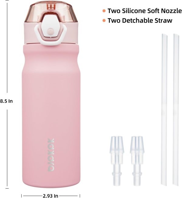 BJPKPK 18oz Insulated Water Bottle With Straw Stainless Steel Double Wall Water Bottles BPA Free Leak Proof Thermos With Lockable Flip Lid And Soft Silicone Spout,Ocean Dream - Image 39