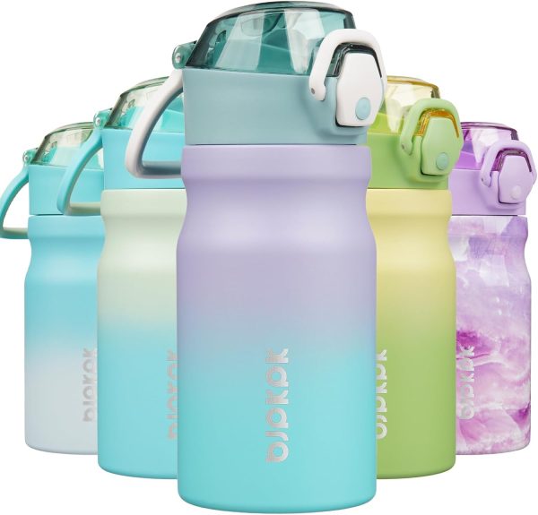 BJPKPK 18oz Insulated Water Bottle With Straw Stainless Steel Double Wall Water Bottles BPA Free Leak Proof Thermos With Lockable Flip Lid And Soft Silicone Spout,Ocean Dream - Image 42