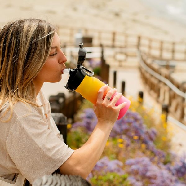 BJPKPK 18oz Insulated Water Bottle With Straw Stainless Steel Double Wall Water Bottles BPA Free Leak Proof Thermos With Lockable Flip Lid And Soft Silicone Spout,Ocean Dream - Image 47