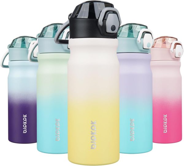 BJPKPK 18oz Insulated Water Bottle With Straw Stainless Steel Double Wall Water Bottles BPA Free Leak Proof Thermos With Lockable Flip Lid And Soft Silicone Spout,Ocean Dream - Image 48