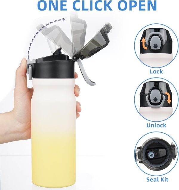 BJPKPK 18oz Insulated Water Bottle With Straw Stainless Steel Double Wall Water Bottles BPA Free Leak Proof Thermos With Lockable Flip Lid And Soft Silicone Spout,Ocean Dream - Image 50