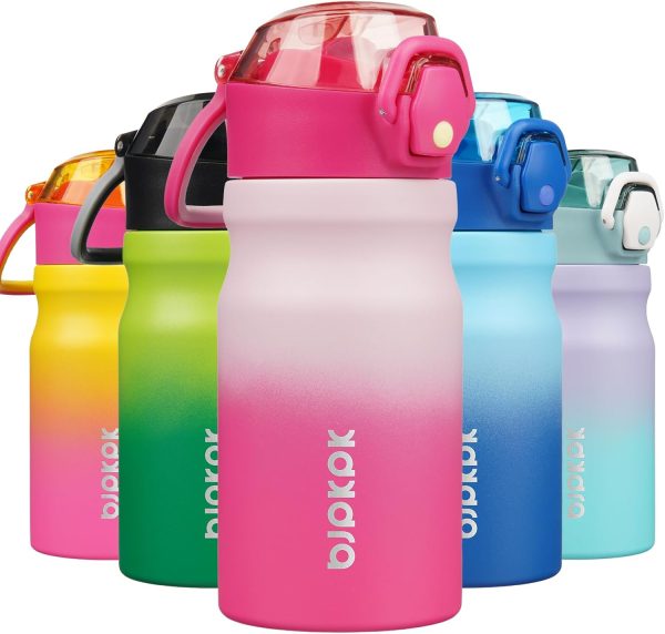 BJPKPK 18oz Insulated Water Bottle With Straw Stainless Steel Double Wall Water Bottles BPA Free Leak Proof Thermos With Lockable Flip Lid And Soft Silicone Spout,Ocean Dream - Image 53
