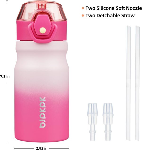BJPKPK 18oz Insulated Water Bottle With Straw Stainless Steel Double Wall Water Bottles BPA Free Leak Proof Thermos With Lockable Flip Lid And Soft Silicone Spout,Ocean Dream - Image 56