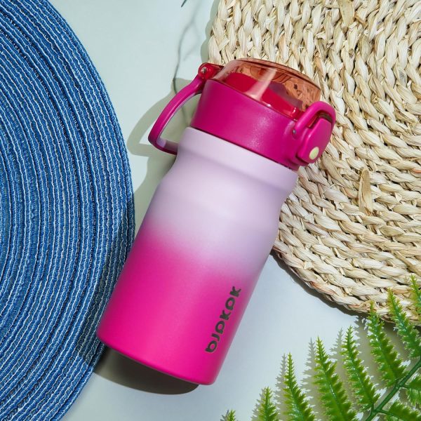 BJPKPK 18oz Insulated Water Bottle With Straw Stainless Steel Double Wall Water Bottles BPA Free Leak Proof Thermos With Lockable Flip Lid And Soft Silicone Spout,Ocean Dream - Image 57