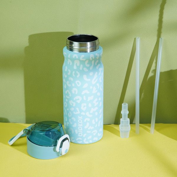 BJPKPK 18oz Insulated Water Bottle With Straw Stainless Steel Double Wall Water Bottles BPA Free Leak Proof Thermos With Lockable Flip Lid And Soft Silicone Spout,Ocean Dream - Image 67