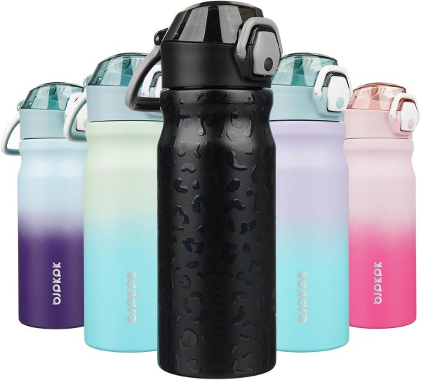 BJPKPK 18oz Insulated Water Bottle With Straw Stainless Steel Double Wall Water Bottles BPA Free Leak Proof Thermos With Lockable Flip Lid And Soft Silicone Spout,Ocean Dream - Image 68