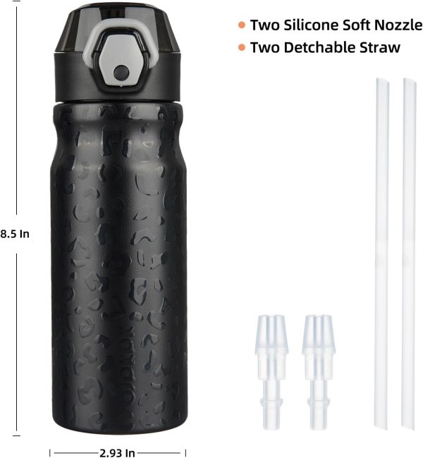 BJPKPK 18oz Insulated Water Bottle With Straw Stainless Steel Double Wall Water Bottles BPA Free Leak Proof Thermos With Lockable Flip Lid And Soft Silicone Spout,Ocean Dream - Image 71