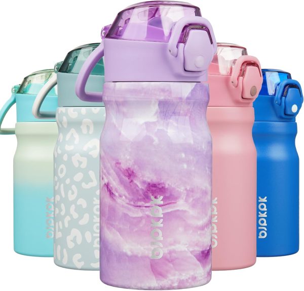 BJPKPK 18oz Insulated Water Bottle With Straw Stainless Steel Double Wall Water Bottles BPA Free Leak Proof Thermos With Lockable Flip Lid And Soft Silicone Spout,Ocean Dream - Image 73