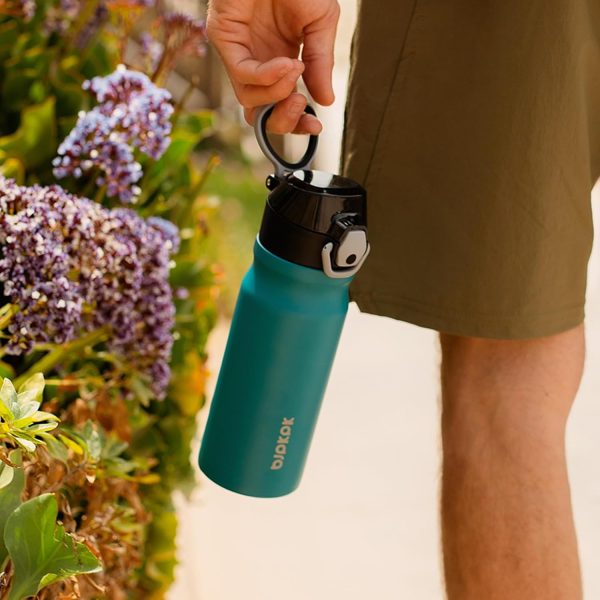BJPKPK 18oz Insulated Water Bottle With Straw Stainless Steel Double Wall Water Bottles BPA Free Leak Proof Thermos With Lockable Flip Lid And Soft Silicone Spout,Ocean Dream - Image 78