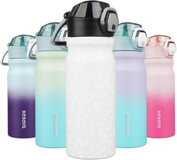 BJPKPK 18oz Insulated Water Bottle With Straw Stainless Steel Double Wall Water Bottles BPA Free Leak Proof Thermos With Lockable Flip Lid And Soft Silicone Spout,Ocean Dream - Image 83