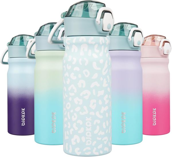 BJPKPK 18oz Insulated Water Bottle With Straw Stainless Steel Double Wall Water Bottles BPA Free Leak Proof Thermos With Lockable Flip Lid And Soft Silicone Spout,Ocean Dream - Image 89