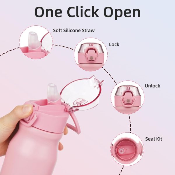 BJPKPK 18oz Insulated Water Bottle With Straw Stainless Steel Double Wall Water Bottles BPA Free Leak Proof Thermos With Lockable Flip Lid And Soft Silicone Spout,Ocean Dream - Image 97