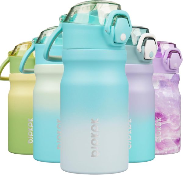 BJPKPK 18oz Insulated Water Bottle With Straw Stainless Steel Double Wall Water Bottles BPA Free Leak Proof Thermos With Lockable Flip Lid And Soft Silicone Spout,Ocean Dream - Image 105
