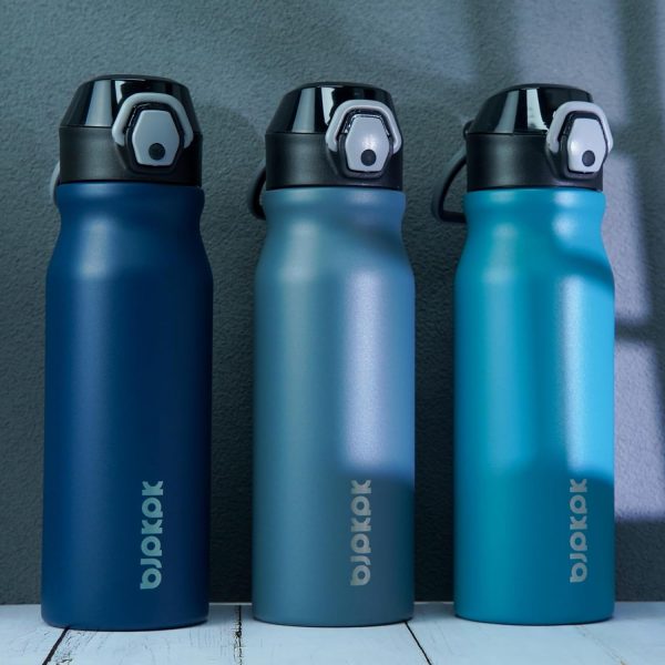 BJPKPK 18oz Insulated Water Bottle With Straw Stainless Steel Double Wall Water Bottles BPA Free Leak Proof Thermos With Lockable Flip Lid And Soft Silicone Spout,Ocean Dream - Image 114