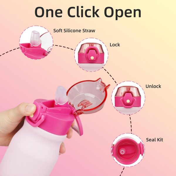 BJPKPK 18oz Insulated Water Bottle With Straw Stainless Steel Double Wall Water Bottles BPA Free Leak Proof Thermos With Lockable Flip Lid And Soft Silicone Spout,Ocean Dream - Image 139