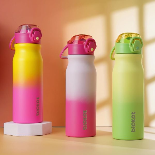 BJPKPK 18oz Insulated Water Bottle With Straw Stainless Steel Double Wall Water Bottles BPA Free Leak Proof Thermos With Lockable Flip Lid And Soft Silicone Spout,Ocean Dream - Image 141