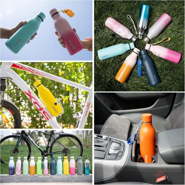 BJPKPK Insulated Water Bottles, 18 oz Stainless Steel Metal Water Bottle with Strap, BPA Free Leak Proof Thermos, Mugs, Flasks, Reusable Water Bottle for Sports & Travel, Black - Image 12