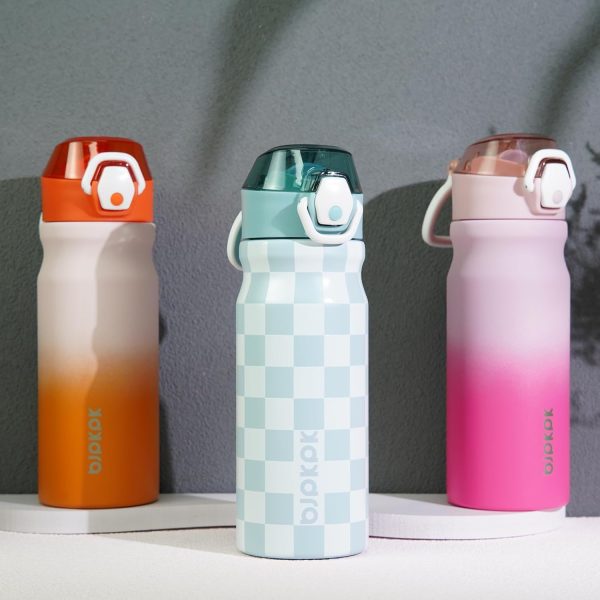 BJPKPK 18oz Insulated Water Bottle With Straw Stainless Steel Double Wall Water Bottles BPA Free Leak Proof Thermos With Lockable Flip Lid And Soft Silicone Spout,Ocean Dream - Image 146