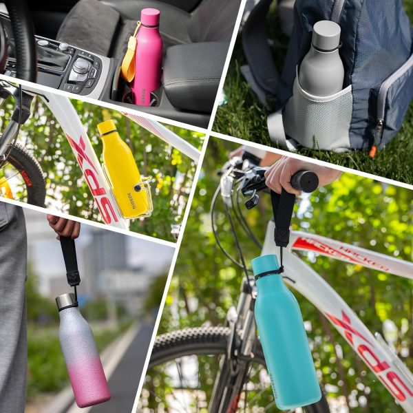 BJPKPK Insulated Water Bottles, 18 oz Stainless Steel Metal Water Bottle with Strap, BPA Free Leak Proof Thermos, Mugs, Flasks, Reusable Water Bottle for Sports & Travel, Black - Image 17