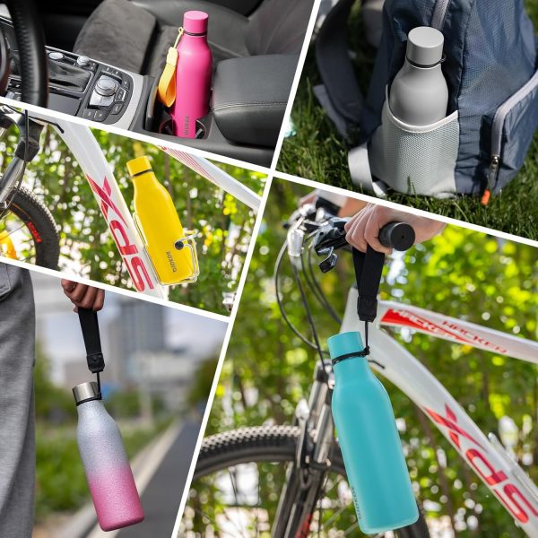 BJPKPK Insulated Water Bottles, 18 oz Stainless Steel Metal Water Bottle with Strap, BPA Free Leak Proof Thermos, Mugs, Flasks, Reusable Water Bottle for Sports & Travel, Black - Image 32