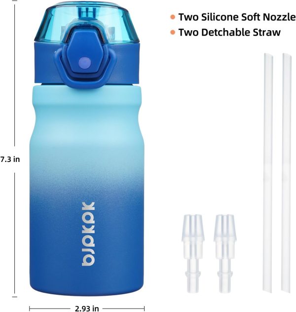 BJPKPK 18oz Insulated Water Bottle With Straw Stainless Steel Double Wall Water Bottles BPA Free Leak Proof Thermos With Lockable Flip Lid And Soft Silicone Spout,Ocean Dream - Image 176