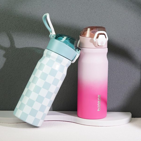 BJPKPK 18oz Insulated Water Bottle With Straw Stainless Steel Double Wall Water Bottles BPA Free Leak Proof Thermos With Lockable Flip Lid And Soft Silicone Spout,Ocean Dream - Image 181