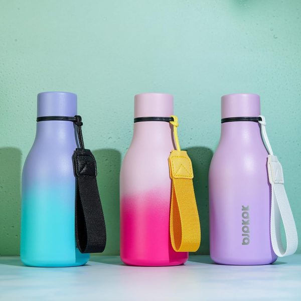 BJPKPK Insulated Water Bottles, 18 oz Stainless Steel Metal Water Bottle with Strap, BPA Free Leak Proof Thermos, Mugs, Flasks, Reusable Water Bottle for Sports & Travel, Black - Image 46