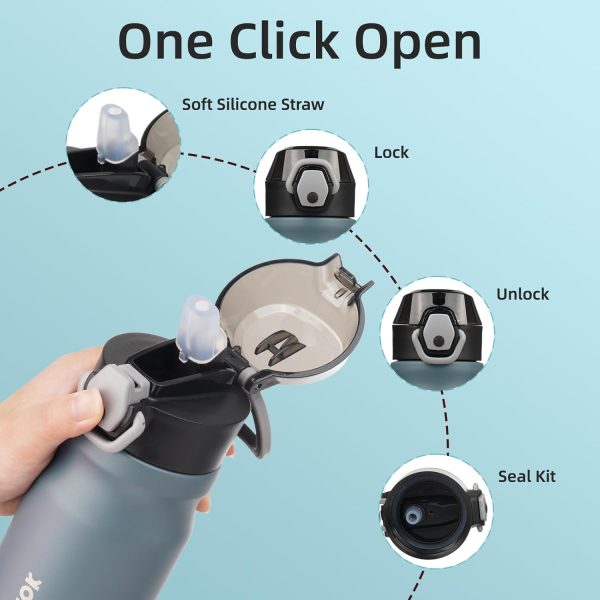 BJPKPK 18oz Insulated Water Bottle With Straw Stainless Steel Double Wall Water Bottles BPA Free Leak Proof Thermos With Lockable Flip Lid And Soft Silicone Spout,Ocean Dream - Image 189