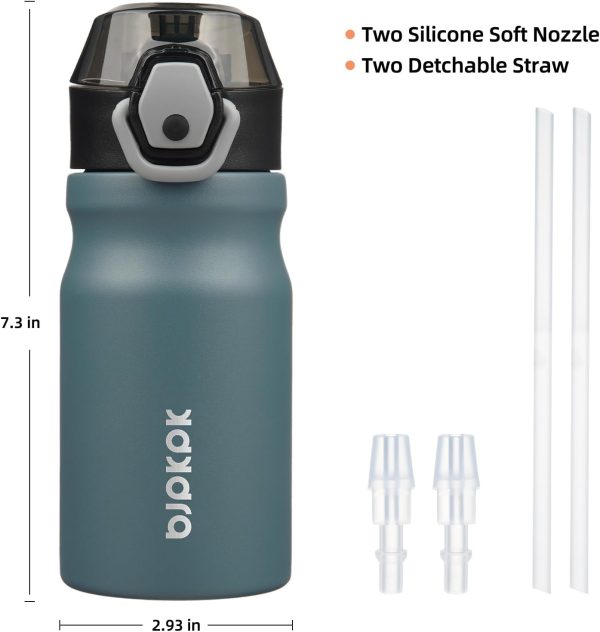 BJPKPK 18oz Insulated Water Bottle With Straw Stainless Steel Double Wall Water Bottles BPA Free Leak Proof Thermos With Lockable Flip Lid And Soft Silicone Spout,Ocean Dream - Image 190
