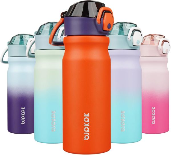 BJPKPK 18oz Insulated Water Bottle With Straw Stainless Steel Double Wall Water Bottles BPA Free Leak Proof Thermos With Lockable Flip Lid And Soft Silicone Spout,Ocean Dream - Image 192