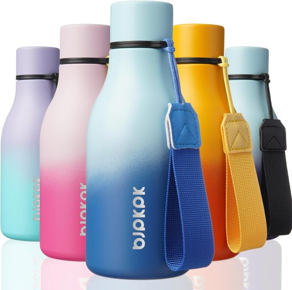 BJPKPK Insulated Water Bottles, 18 oz Stainless Steel Metal Water Bottle with Strap, BPA Free Leak Proof Thermos, Mugs, Flasks, Reusable Water Bottle for Sports & Travel, Black - Image 58